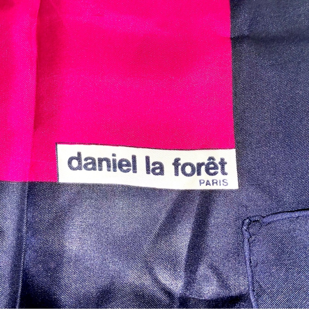 Vintage 80s daniel la forêt scarf - 100% silk - Picture 2 of 2